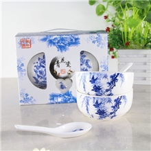 青花瓷商务套装陶瓷餐具陶瓷碗陶瓷碗具可加印LOGO