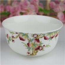 定做景德镇骨瓷寿碗仙桃祝寿桃寿碗定做寿碗烧制寿碗两色可配勺