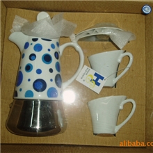 现货样品零售陶瓷咖啡壶陶瓷摩卡壶