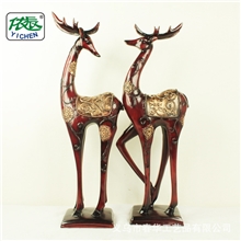 吉祥物树脂工艺品、招财纳福风水摆饰、双鹿摆件、商务礼品3075