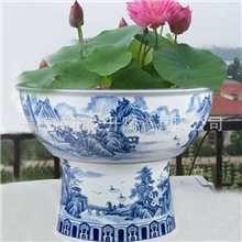 厂家直销包邮景德镇陶瓷山水养金鱼种荷花家居城市规化大缸