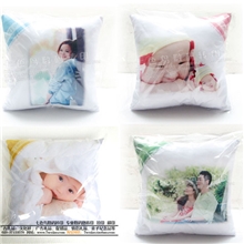 【热转印礼品批发】纯白抱枕-加厚缎面-可印彩角（价格不含枕芯