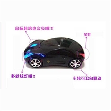 电脑配件厂家直销带七彩LED灯法拉利汽车鼠标usb有线光电鼠标