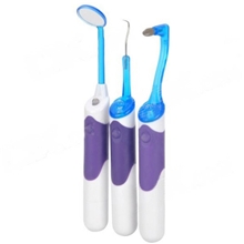 LED发光口腔镜个人护理紫色三件套装