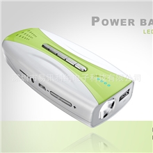 新款最多功能移动电源LED手电筒,MP3、收音等多能移动电源