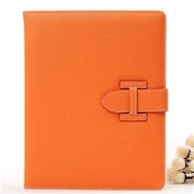 ipadminiipad234爱马仕荔枝纹皮套newipad扣子支架休眠