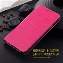 厂家直销三星note3商务保护皮套N9000高档疯马纹左右手机壳套