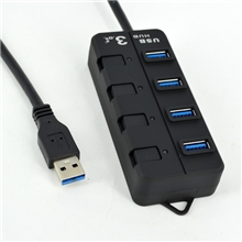 USB3.0HUB1拖4口高速usb集线器3.0带开关hub可外接电源hub