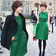 辣妈正传孙俪明星同款韩国新款羊毛呢无袖背心裙打底秋季连衣裙