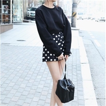 韩国代购官网同款复古圆点波点高腰短裤