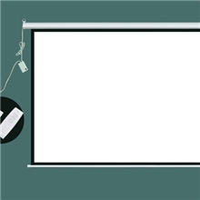 100&rdquo;4：3同步电动幕布白塑好面料送无线遥控器