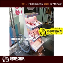 彩妆特色零售展示架化妆品花车陈列展示架护肤品小推车展示架