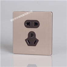 厂家供应玫瑰金铝拉丝5孔墙壁开关.插座.
