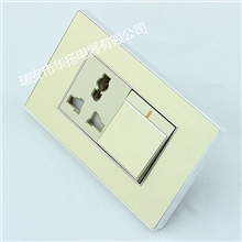 供应优质118型墙壁开关.插座.铝拉丝系列