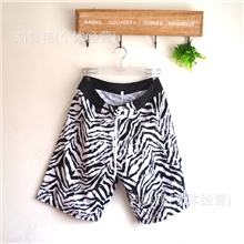 批发外贸原单男士斑马条纹沙滩裤男士休闲裤短裤