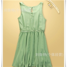 char专柜正品高档雪纺OL风格背心连衣裙配有原装腰带