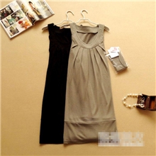 外贸原单！学院风气质款背心式连衣裙二色入（带围巾