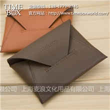 TIMEBOX意大利头层十字纹牛皮信封名片包短款超薄型信封名片包