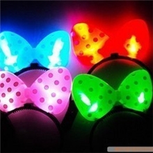 双闪发光蝴蝶结发箍发夹/最新款闪光发卡米妮米奇发夹头箍批发