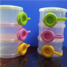 厂家直销便携式三层奶粉盒婴儿奶粉格彩色抽屉式奶粉盒