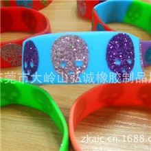 热销时尚潮流欧美风骷髅头软胶手环骷髅头硅胶手腕带手环