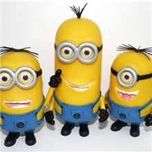 批发3款1套神奇奶爸卑鄙的我公仔摆件可爱搪胶小黄人齐上阵