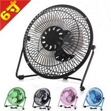 厂家批发6寸USB4叶风扇小风扇迷你风扇360度旋转铁艺迷你电风扇