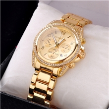 MK手表最新款带钻MICHAELKORS外贸手表MK带日历手表