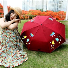 工厂直销音乐变色雨伞晴雨伞太阳伞防紫外线变色伞礼物