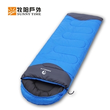 户外睡袋情侣睡袋信封带帽睡袋拼色睡袋野营睡袋春秋睡袋