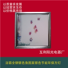 集成吊顶电器厨卫浴霸全钢银色鱼图案银色节能环保方灯自产自销