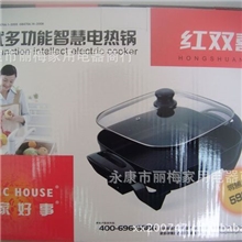 厂家大量批发红双喜四方锅电饼铛电炒锅电火锅多功能电热锅