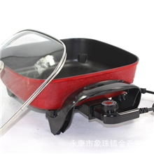 最畅销双管加深加厚进口纳米环保不粘涂层韩式多功能电热四方火锅