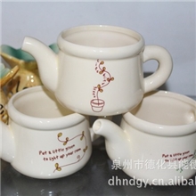 zakka仿搪瓷多肉盆栽园艺陶瓷花器简约创意法文花盆批发带孔