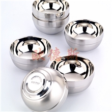 欧德斯2013新款不锈钢碗无磁高档双层隔热碗创意餐具家庭套装碗