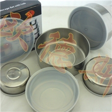 厂家直销五件套塑料圆型保鲜盒高透明不锈钢保鲜盒密封保鲜盒