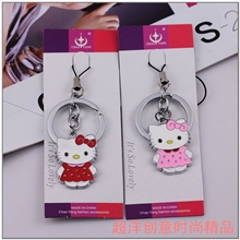 hellokitty滴油创意卡通钥匙扣手机挂件厂家批发