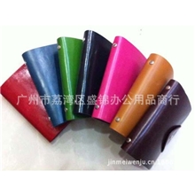 精品热卖供应油边皮面日用手册商务记事本活页5寸带扣笔记本