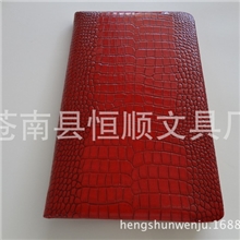 新款2014记事本红色高档PU鳄鱼纹记事本软皮记事本