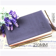 最新高档变色皮革清新香味PU本年历本2014特价记事本25开