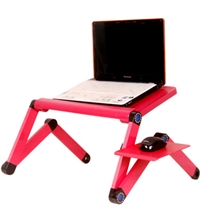 易力铝合金笔记本床上电脑桌折叠桌子懒人支架带散热器风扇
