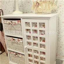 厂家直销韩式欧式田园白色实木木质曹县收纳柜在储物柜子批发定做