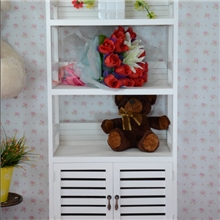 厂家直销批发田园白色实木多功能储物收纳订做百叶门书柜子系列