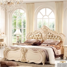 i法式雕花描金1.8米双人床套房家具法式板木结合新浪305