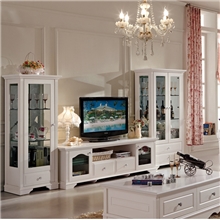 田园风格白色组合柜家具韩式组合客厅柜韩式客厅家具电视墙柜