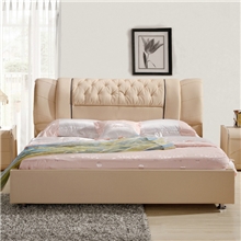 南康鑫豪尚家具简约高档皮质双人床床头床板1.8米双人床卧室床