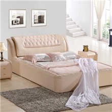 纯实简约时尚床优雅奢华真皮软体双人床实木床双人床软体床