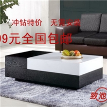 黑白配伸缩茶几厂家直销499元全国包邮时尚板式拉伸茶几批发供应
