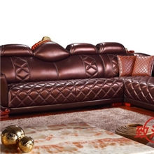 厂家直销转角沙发实木雕刻厚皮沙发民用大款沙发欧式真皮沙发