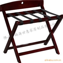 M2全实木红木色行李架可折叠加宽靠背带孔行李架酒店客房行李架